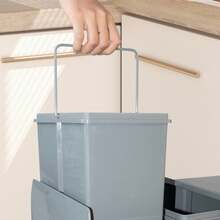 Interior Contenedor de reciclaje para mueble de cocina, Cubos de basura bajo fregadero 8L+5L, fijación inferior y extracción manual, cubos extraíbles, con tapa - Gris 5 - Ver 5