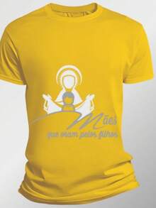 Mothers Who Pray For Their Children Cotton Catholic Comfortable Shirt - Màu vàng - Xem 2