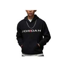 Jordan Essentials Knit Comfortable Versatile Pullover Hoodie Long Sleeve Sweatshirt Black White Hoodies Men - Multicolor - View 3