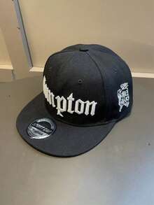 1pc Unisex Wide Brim Flat-Top Embroidered Hip-Hop Cap, Adjustable Casual Baseball Hat For Men And Women, Suitable For Spring, Summer, Autumn, Street Fashion, Sun Protection - Black - View 13