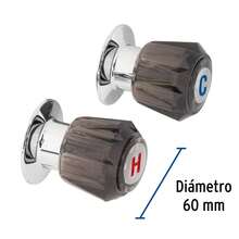 Par de manerales color CAFÉ OSCURO para regadera incluye chapetones  fabricados en acrilico para agua fría y caliente - B - Ver 2