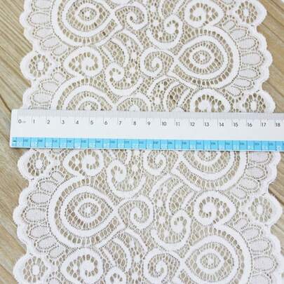 (3 Meters/Roll) 18cm Wide Lace Elastic Edge Clothing Lace Fabric Accessories Dress Decoration Headwear