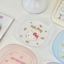 Sanrio （官方授权）1个透明卡通多巴胺骨盘，桌面垃圾吐痰骨盘，小塑料碟 - 彩色 - 查看 4