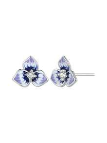 1 par de pendientes de botón de circonita cúbica bonitos para adolescentes, para decoración diaria, para fiesta, joyería, regalo de cumpleaños - 1# - Ver 2