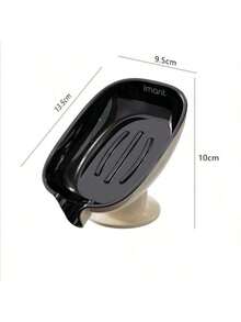 Suction Cup Soap Dish, Double-Layer Drainage Suction Cup Soap Holder, Bathroom Countertop Soap Rack, Oval Plastic Soap Dish With Drainage, Suitable For Bathroom, Removable And Easy To Clean Soap Tray, Hole-Free Countertop Sink Rack - Soap Box - View 6