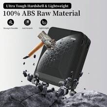 YSTYLE Travel Luggage Set, Lightweight Trolley With ABS Hard Shell, 4 Wheels And TSA Combination Lock, 4-Piece Suitcase - Black - View 3