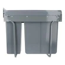 Interior Contenedor de reciclaje para mueble de cocina, Cubos de basura bajo fregadero 8L+5L, fijación inferior y extracción manual, cubos extraíbles, con tapa - Gris 5 - Ver 7