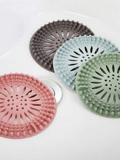 1pc Drain Filter, Keeps Drainage Smooth And Unblocked. Shower Drain Filter Set (Random Color)