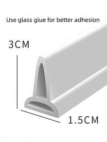 1 Roll Silicone Shower Door Sweep - Easy To Install Wet And Dry Separation Barrier, No Power Needed, White Bathroom Flood Barrier - White - View 5