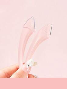 30/24/12/6/3/1 Pcs Crescent Eyebrow Trimmer, Disposable Facial Razors With Stainless Steel Blades, Non-Slip, Reusable, Washable, High-Quality Eyebrow Groomer, Anti-Scratch, Unisex Eyebrow Trimming Tool - Pink - View 6