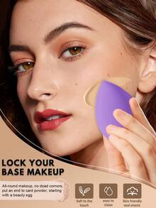 50pcs/6pcs/1pc Complete Makeup Brush Set Includes 20 Soft Makeup Brushes, Such As A Translucent Powder Brush, Blush Brush, Contour Brush, Highlighter Brush, Foundation Brush, Nose Contour Brush, Eyeshadow Brush, Eyebrow Brush, Lip Brush, And Detail Brush; Plus 6 Triangular Sponges, 6 Liquid Beauty Eggs, 6 Finger Sponges, 6 Mini Beauty Eggs, And 6 Round Sponges-Ideal For Beginners, Professional Makeup Artists, And Novice Beauticians. - Purple - View 7