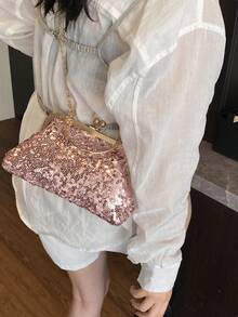 优雅时尚，精致亮片复古风女包。2026新款，优雅奢华的出行手提包。 - 粉色 - 查看 10