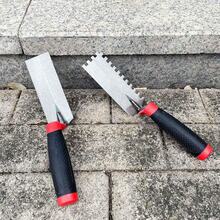 Juego de herramientas para azulejos de hormigón, paquete de 2 paletas de margen planas y cuadradas de acero al carbono, herramie - Ver 7