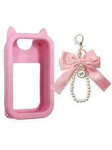 Bộ 3 món - Chai dung dịch sát khuẩn tay màu hồng (30ml) trong suốt, Chai dung dịch sát khuẩn tay hình nơ hồng, Móc khóa du lịch, Nắp bật màu hồng, Chai dung dịch sát khuẩn/nước hoa thiết kế nơ 3D - tai mèo - Xem 9