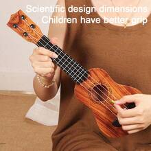 Children, Ukulele, Wood Grain Pattern, Guitar, Toy Instrument, Early Education Enlightenment, Music Toys - Multicolor - View 3