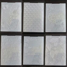 Carpeta de archivo con relieve 2D, adecuada para creadores de tarjetas, álbumes hechos a mano, tarjetas de felicitación de manualidades de papel, con patrones que incluyen mariposa, flor, forma de abanico, flor en forma de corazón, flamenco, etc. - 2D - Ver 2