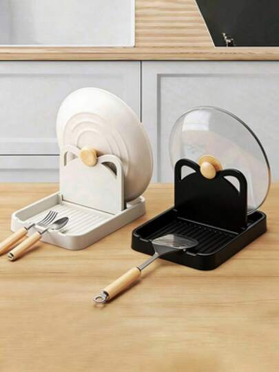 1pc Kitchen Lid Holder, Foldable Kitchen Utensil Holder Spoons, Spatulas And Knives Storage Rack, Foldable,Storage,Kitchen Organiser,Organizer,Kitchen Items,Room Decor,Home Decor.