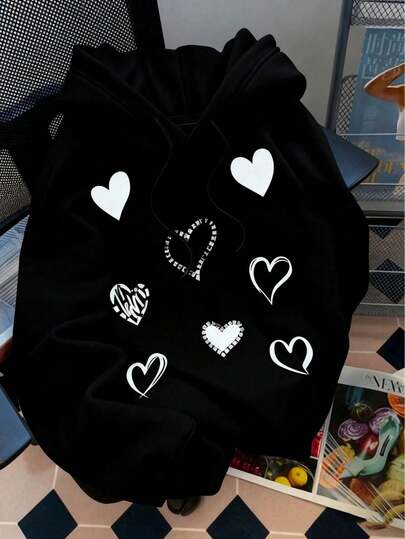 KID003|Sudaderas casuales femeninas con capucha y estampado en patrón Y2K para todas las estaciones