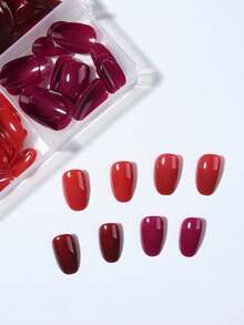 96 miếng/hộp (4 hộp hỗn hợp) Miếng dán móng tay acrylic hình bầu dục ngắn màu đỏ, kiểu dáng ngắn, vừa vặn hoàn hảo. Bộ sản phẩm bao gồm: 1 miếng gel dẻo và 1 dũa móng, phù hợp cho phụ nữ và các cô gái sử dụng hàng ngày và trong các bữa tiệc. - Nhiều màu - Xem 4