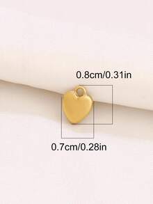 3pcs Stainless Steel Mini Heart Pendant Fashion 18K Gold Plated Heart Charms For DIY Jewelry Making Supplies Accessories - Pendants - View 6