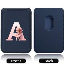 Elastic Magsafe Cardholder Slim Magnetic Wallet Vegan Leather Minimalist Designed Built-In Magnet Magnet Phone Bag Cover CellPhone Credit Card Holder For Apple12/13/14/15/16 Pro Max & Magsafe Case A-Z Astronaut Ballerina Girl Pattern - Teal Blue - View 21