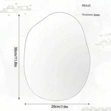 1/2pcs Large Asymmetric Acrylic Self-Adhesive Mirror, 2mm Thick, Frameless Decorative Mirror, Suitable For Vanity, Bathroom, Bedroom And Wall Decor - Multicolor - View 11