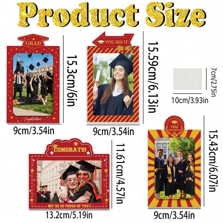 8pcs Graduation Photo Display Frames, Suitable For Celebration Events, Easy To Decorate, Photo Display Accessories For College And High School Graduation Ceremonies - View 12