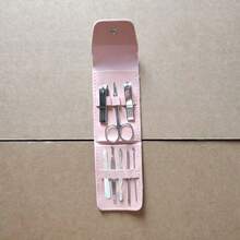 8pcs Stainless Steel Nail Clipper, Nail File, Ear Pick, Foldable Storage Bag, Manicure Tool Set - Multicolor - View 8