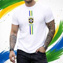 Brazil World Cup Soccer T-Shirt - New Release - 100% Cotton - White - View 2