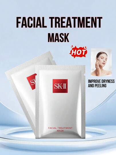 SK-II 1/5/10pcs Face Mask With PITERA Technology, Intensively Nourishing, Improving Dryness And Peeling, Enhancing Skin Elasticity And Radiance, Reducing Sagging And Aging Signs, Made Of Premium Cotton, Breathable And Comfortable Fit, Cooling Technology For Soothing Effect, Brightens Complexion In 15 Minutes, Suitable For All Ages And Skin Types