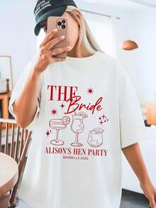 定制休闲宽松圣诞家庭姓名T恤 - 添加您的文字，作为圣诞礼物、周年纪念礼物或节日礼物（家庭/宠物/朋友/情侣/女朋友/礼物/情侣标志/可定制T恤，送给丈夫或男朋友或女朋友，生日礼物和派对礼物） - 彩色 - 查看 11