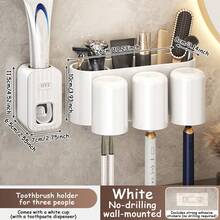 1 Giá đỡ bàn chải đánh răng gắn hút chân không dễ lắp đặt - Có khay đựng kem đánh răng - Giá đựng bàn chải đánh răng gắn tường có thể tháo rời, quà tặng Giáng sinh/Halloween và Lễ Tạ ơn - Nhiều màu - Xem 14