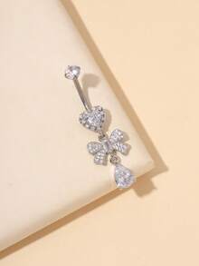 1 pieza Anillo de ombligo de titanio de estilo elegante para uso diario - plata - Ver 4