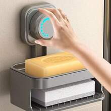 1 Piece Suction Cup Soap Dish, No-Drill Wall-Mounted Soap Holder, Bathroom Storage Rack, Wall-Mounted Wash Area - Suction Cup - View 6