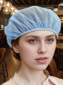 10pcs Unisex Elastic Chef Hats, Cooking Caps, Catering Use, Adjustable Mesh Caps - Multicolor - View 3