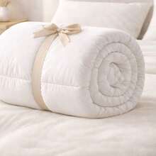 All Season 100% Cotton Duvet 150x200cm White Microfiber Filling MADE IN TURKEY - White - View 2