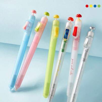 1pc Exam Preparation Stress Relief Click Pen - 0.5mm Smooth Gel Pen, University Student Anti-Anxiety Study Tool, INS Aesthetic Marking Pen, Quick-Drying Ink