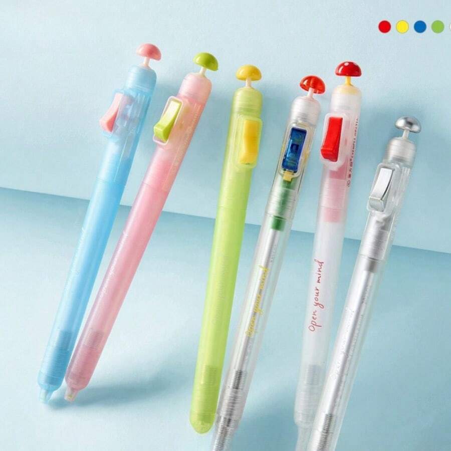 1支装考试减压按动笔 - 0.5mm顺滑凝胶笔，大学生抗焦虑学习工具，INS美观记号笔，速干墨水 - A - 查看 1