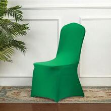 1pc Green Chair Cover, Spandex & Polyester Stretch Dining Chair Slipcover, Suitable For Wedding Party Events, Waterfall Style - Green - View 8