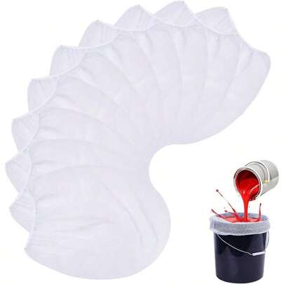 10 Pcs Paint Strainer Bags 5 Gallon - Premium Nylon Paint With Elastic Top, Fine White Mesh Smooth Painting Gardening, Disposable Strainer For Paint Bucket Hydroponics