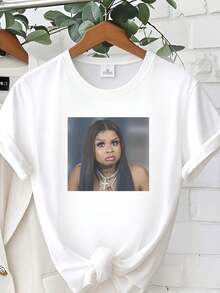 Women T-Shirt Print Chrisean Rock T Shirt Baddies Funny Zeus Tesehki Gone Wild Africa Midwest Vintage Washed Designer Clothes Streetwear Fashion - 白色 - 查看 6