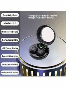 新款迷你隐形无线耳机，超小型隐藏式耳机，超长待机时间，带麦克风，男女皆宜 - 彩色 - 查看 8