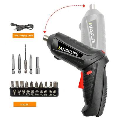JANGKLIFE 15pcs Electric Screwdriver Set, With Multi-Torque Settings, Straight Handle Design And Lithium Battery, Suitable For Disassembly Tasks