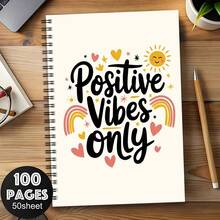 50pcs A5 Notebook - Positive Motivational Quotes, Spiral Bound, 100 Pages, Ideal Gift For Colleagues Or Friends, Daily Office/Study Supplies, Inspirational Notebook With Cheerful Designed Creative Cover Art - A5 - View 6