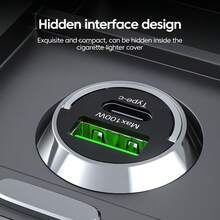 100W PD USB Mini Car Charger, QC3.0 Fast Charging Car Charger, USB Type-C Adapter Compatible With IPhone - A - View 2