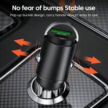 100W PD USB Mini Car Charger, QC3.0 Fast Charging Car Charger, USB Type-C Adapter Compatible With IPhone - A - View 3
