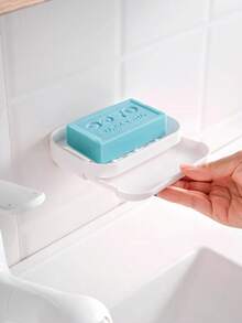 Double Layer Drain Soap Dish, Wall Mounted Self-Draining Soap Holder, Bathroom Shower Space Saving Easy Clean Soap Rack - A - View 5