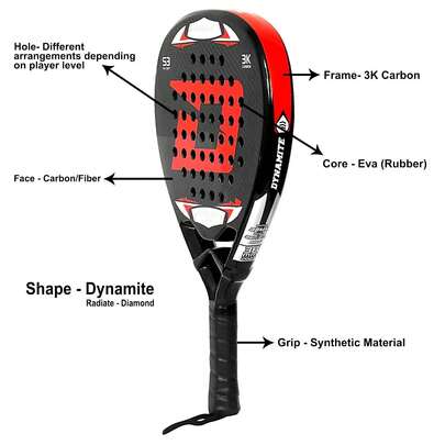 PADEL RACKET 3K CARBON FIBER DYNAMITE PADEL TENNIS DIAMOND RACKET FOR MASTER