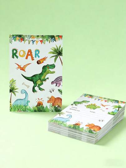 12pcs/Set Jungle Dinosaur Birthday Party Invitation Cards, Jungle Party Gift Cards, Wild One Birthday Decoration, Baby Party Supplies, Newborn Birthday Party Thank You Gift Card, Dinosaur Theme Baby Shower Decor, Gender Reveal Decor, , Birthday Cards, Thank You Cards, Greeting Cards, Birthday Gift Cards, Birthday Party Supplies, Gift Packaging Labels, Baby Party Favors
