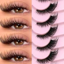 GROINNEYA Half Lashes Natural Fake Lashes Wispy Cat Eye Lashes Clear Band Accent Short False Eyelashes Make Up - 9pairs-bP05 - View 4